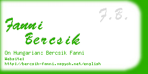 fanni bercsik business card